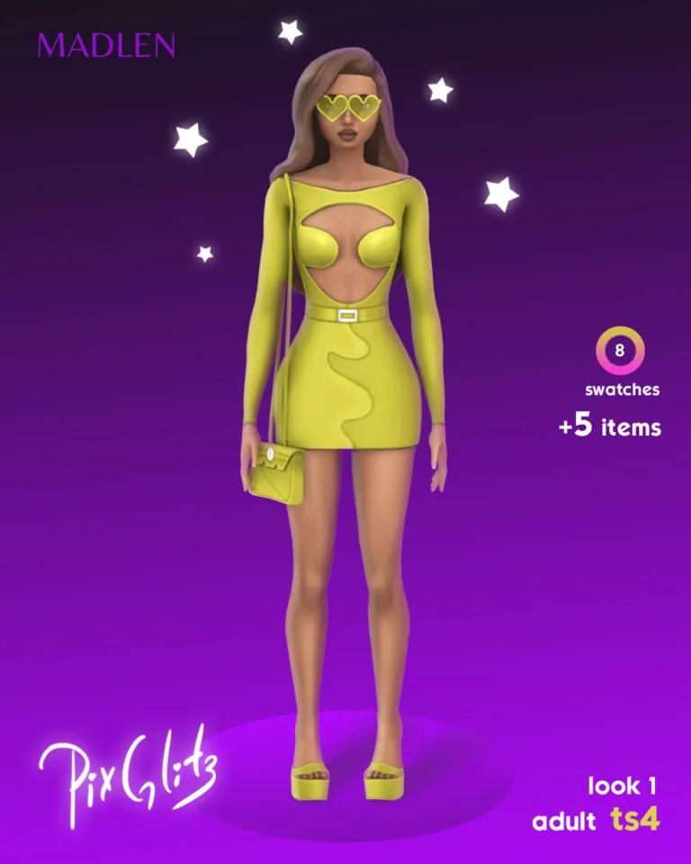 Vista previa de Pixglitz look 1 be the shining star of every, zapatos de madlensims para Los Sims 4.