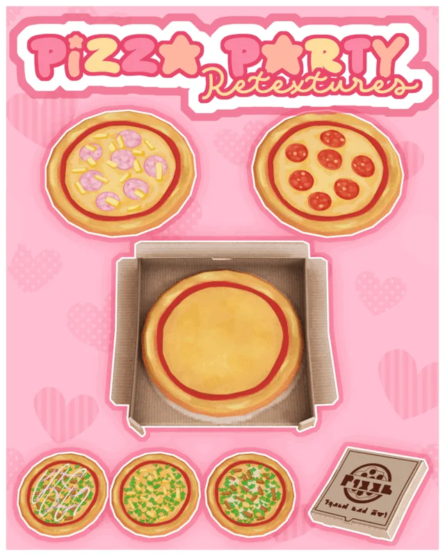 Vista previa de Pizza Party Retexture Pack, mascotas de apricotrush para Los Sims 4.