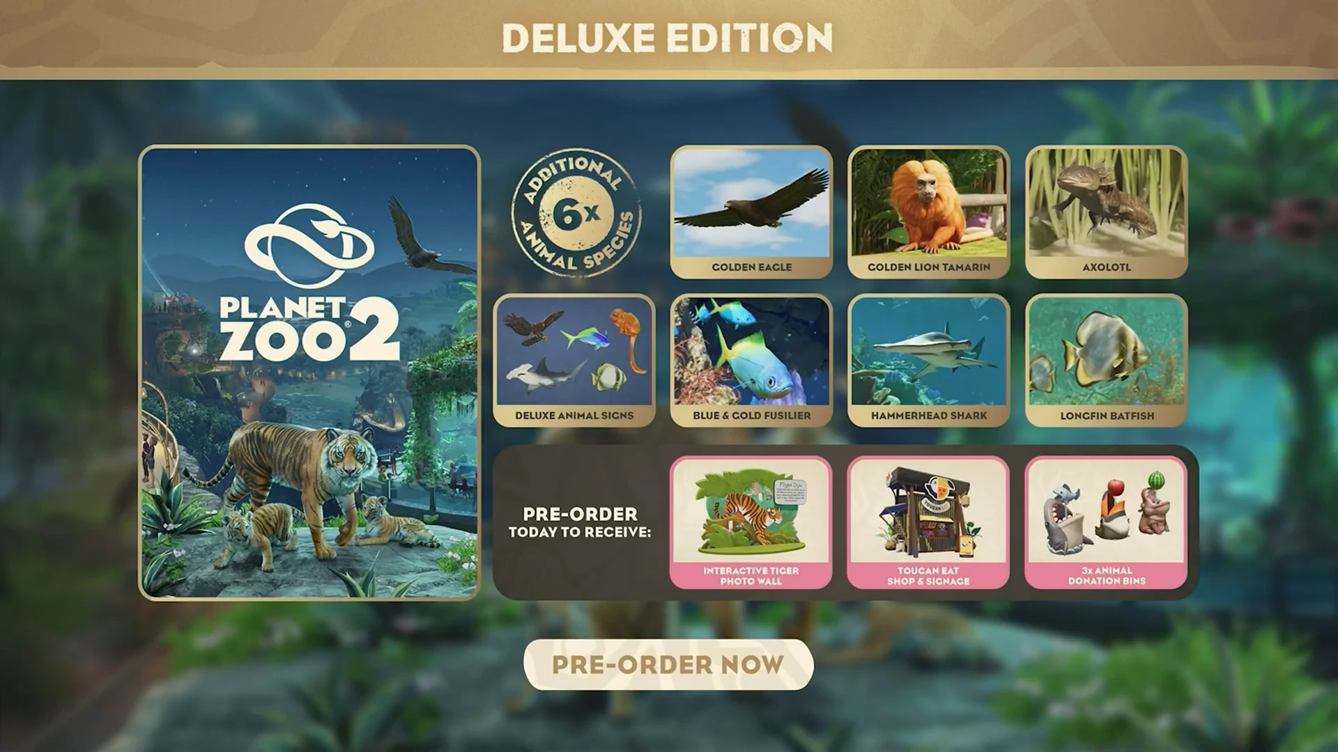 Presentación de las seis especies adicionales de Deluxe y los extras de reserva.