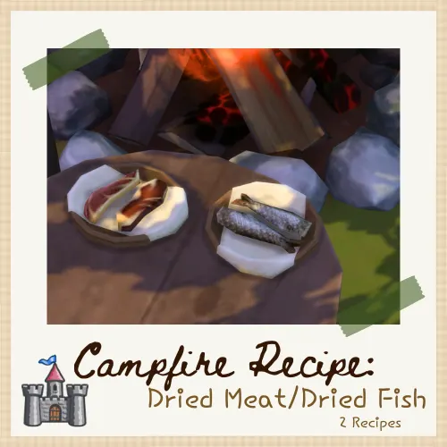 Vista previa de Please make sure you have the Campfire Cooking Meat Drying Rack & Medieval Cookbook for this food to work, mods de littlbowbub para Los Sims 4.