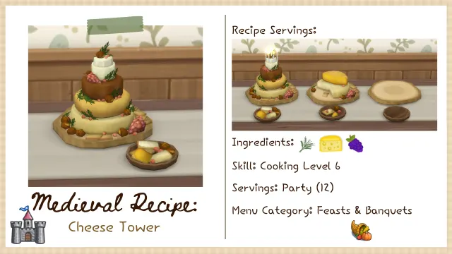 Vista previa de Please make sure you have the Medieval Cookbook for this food to work, solares y habitaciones de littlbowbub para Los Sims 4.