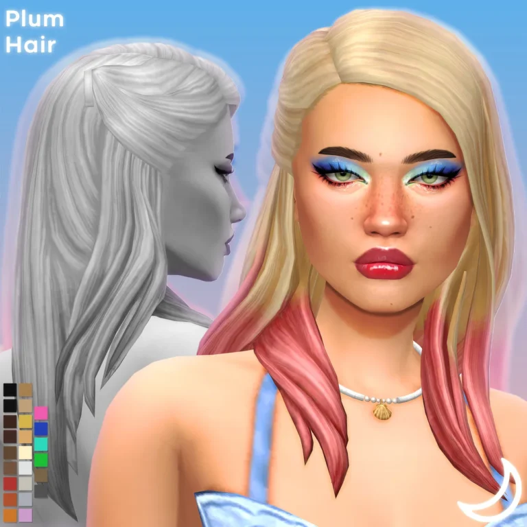 Vista previa de PLUM cabello BY IMVIKAI, cabello de imvikai para Los Sims 4.