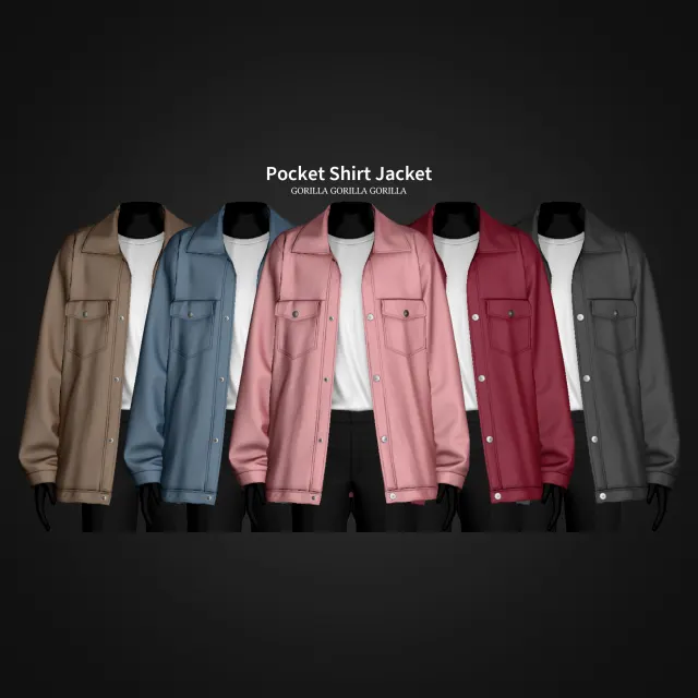 Vista previa de Pocket Shirt Jacket, ropa de gorillax3-cc para Los Sims 4.