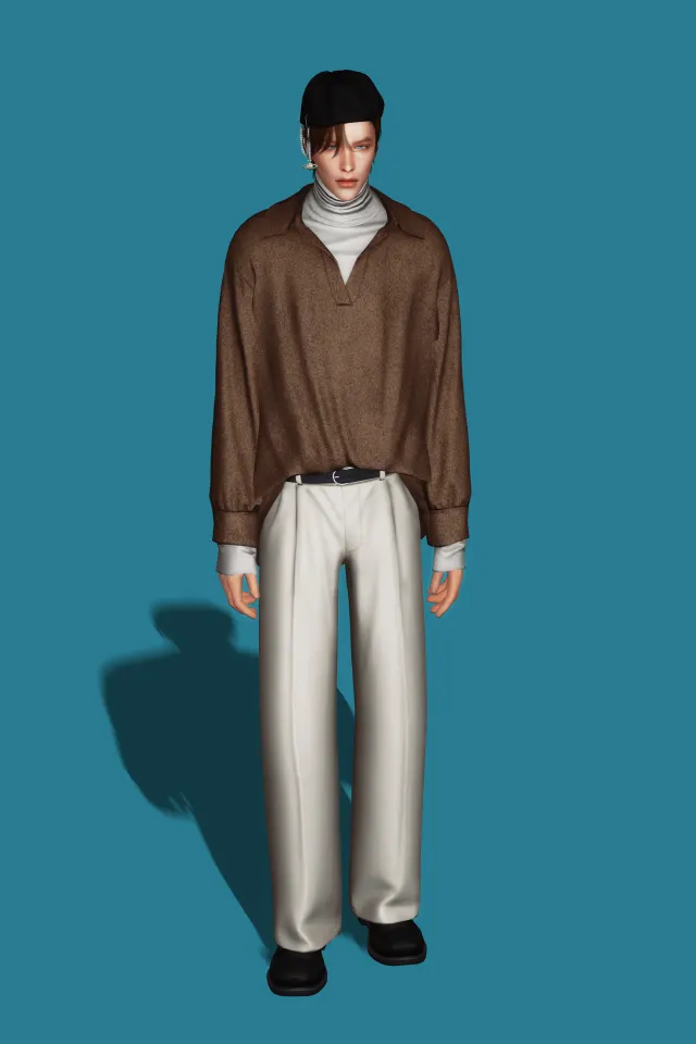 Vista previa de Polo Collar Sweater II, ropa de gorillax3-cc para Los Sims 4.