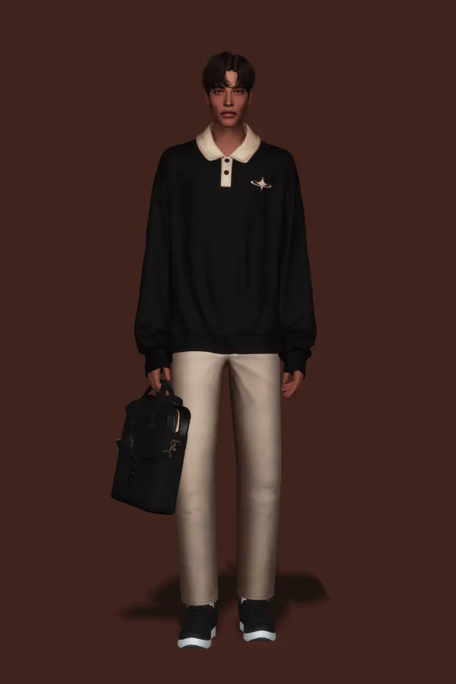 Vista previa de Polo Collar Sweater III, ropa de gorillax3-cc para Los Sims 4.