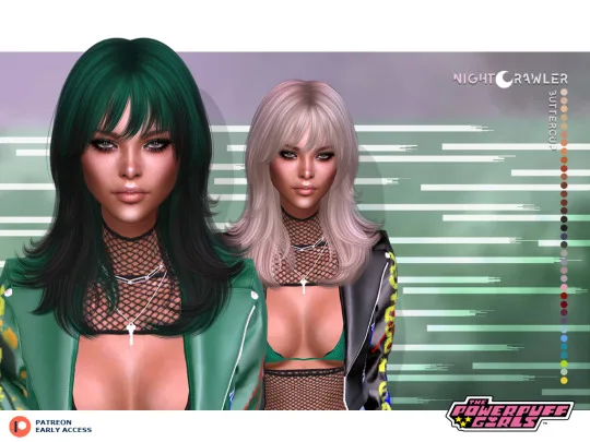 Vista previa de Ppg colección buttercup outfitnightcrawler, crear un sim de belaloallure3 para Los Sims 4.