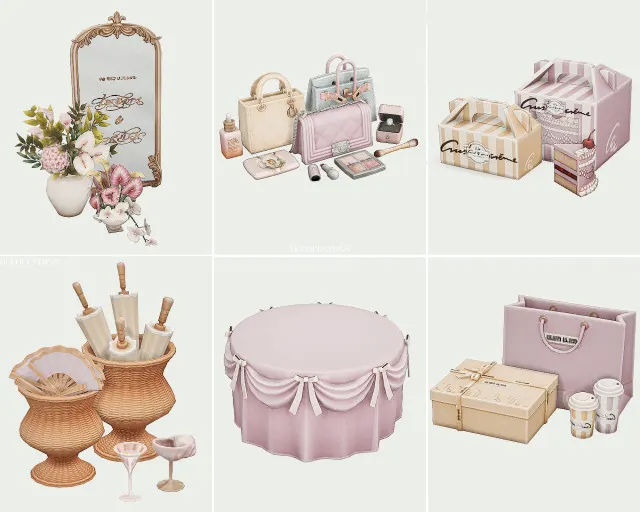 Vista previa de Pretty in pink must haves | sims 4 cc finds, maquillaje de boujeesimss para Los Sims 4.