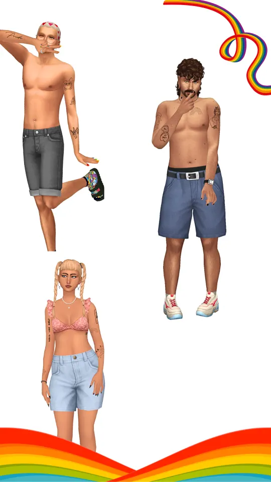Vista previa de Pride 2025: Queer Coded Tattoos, detalles de piel de toastie-sim para Los Sims 4.