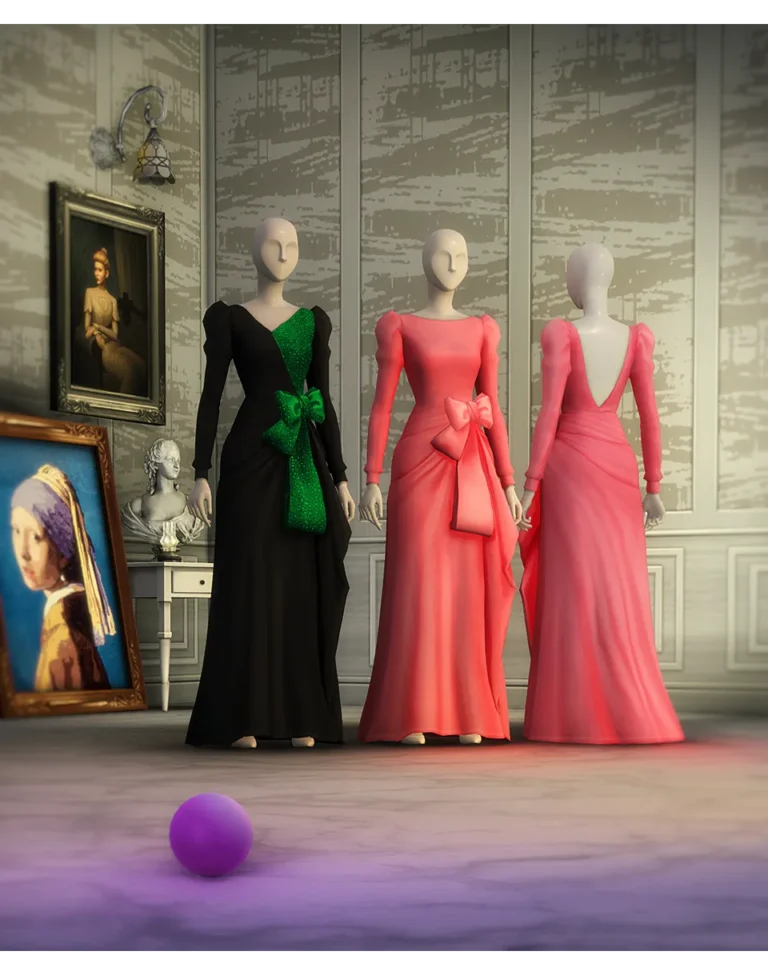 Vista previa de Princess of vestido I & II 2020, ropa de rustys-cc para Los Sims 4.