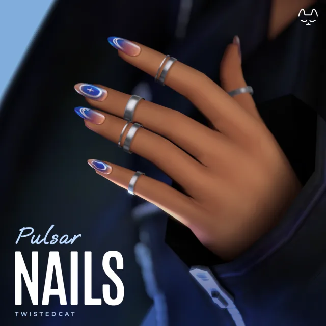Vista previa de Pulsar Nails, accesorios de twisted-cat para Los Sims 4.
