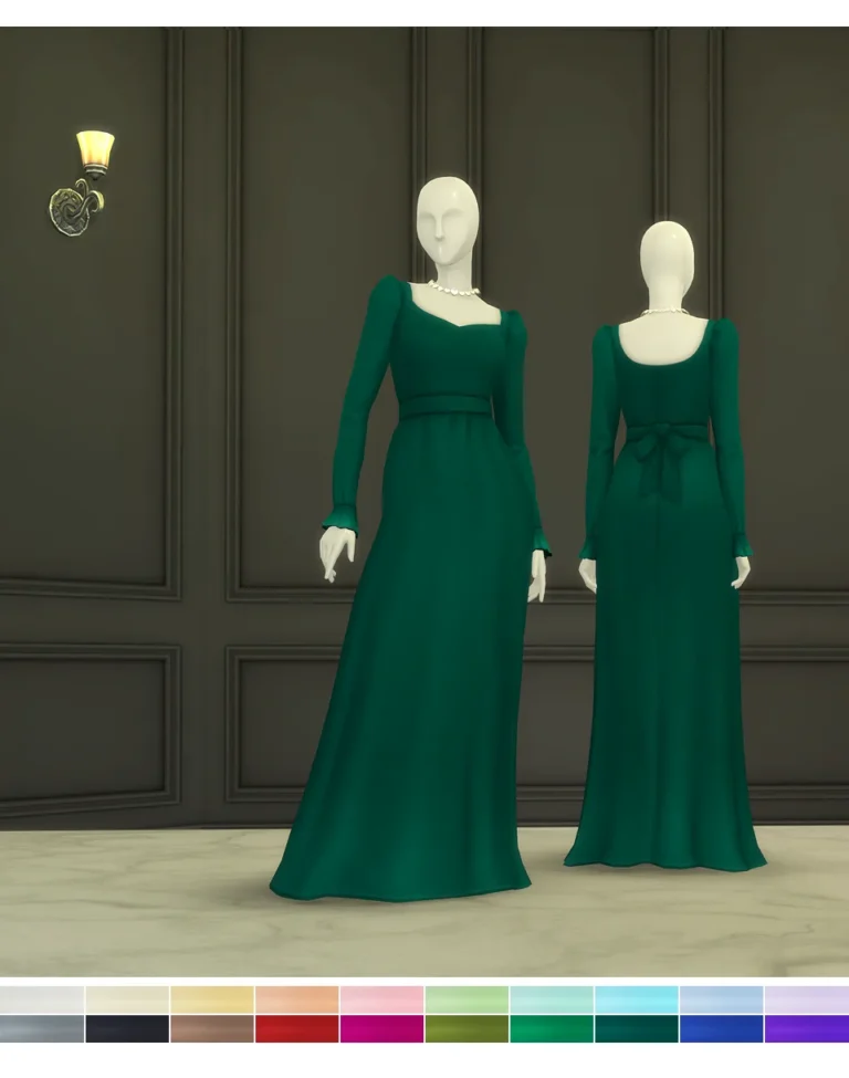 Vista previa de Pure Gown (20 color), crear un sim de rustys-cc para Los Sims 4.