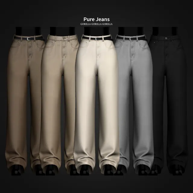 Vista previa de Pure Jeans, ropa de gorillax3-cc para Los Sims 4.