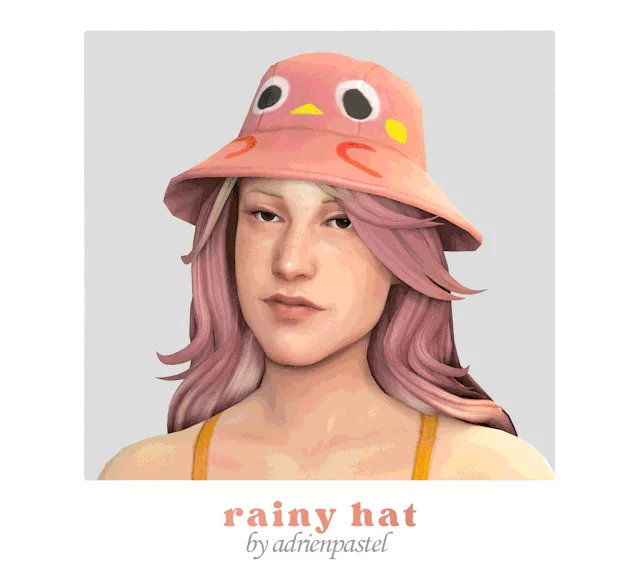 Vista previa de Rainy Hat, accesorios de its-adrienpastel para Los Sims 4.