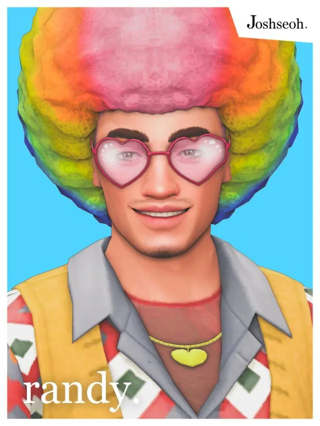 Vista previa de Randy Hart cabello & Wig (The Sims Bustin' Out to The Sims 4 cabello recreation), cabello de joshseoh para Los Sims 4.