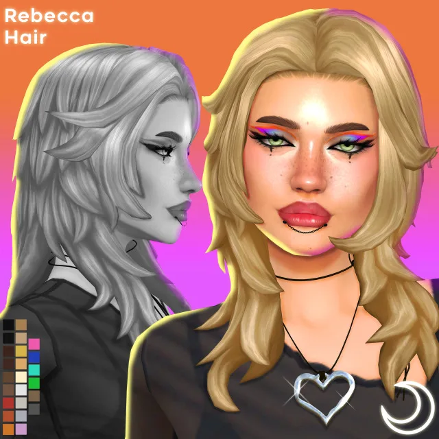 Vista previa de REBECCA cabello BY IMVIKAI, cabello de imvikai para Los Sims 4.