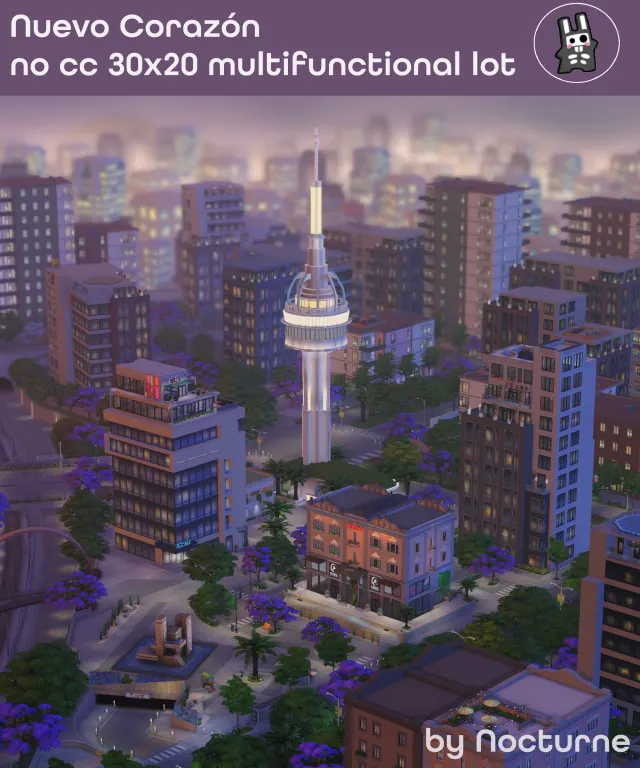 Vista previa de Rebuild Ciudad Enamorada | Nuevo Corazón, solares y habitaciones de nocturne-vi para Los Sims 4.