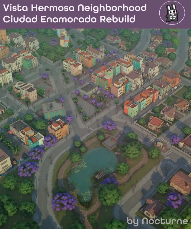 Vista previa de Rebuild Ciudad Enamorada | Vista Hermosa, solares y habitaciones de nocturne-vi para Los Sims 4.