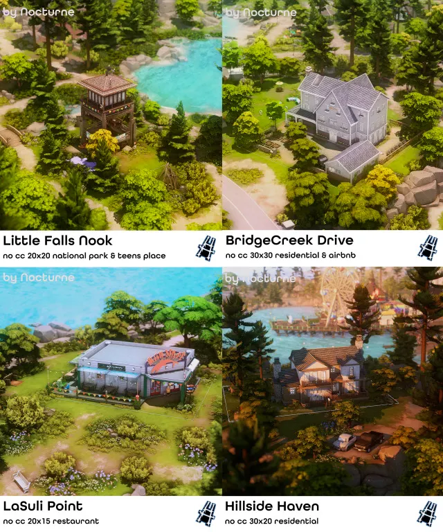 Vista previa de Rebuild Copperdale | Plumbite Cove, solares y habitaciones de nocturne-vi para Los Sims 4.