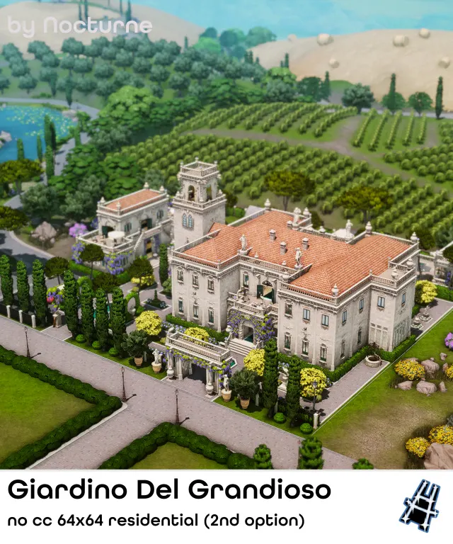 Vista previa de Rebuild Ondarion | Giardino Del Grandioso, solares y habitaciones de nocturne-vi para Los Sims 4.