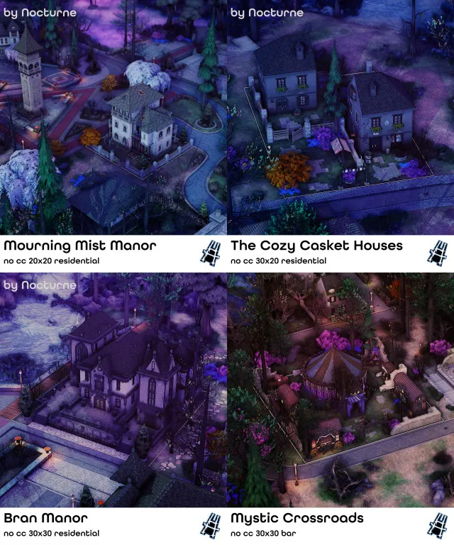 Vista previa de Rebuild Ravenwood | Mourningvale, solares y habitaciones de nocturne-vi para Los Sims 4.