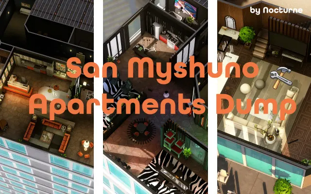 Vista previa de Rebuild San Myshuno | Apartments Dump, solares y habitaciones de nocturne-vi para Los Sims 4.
