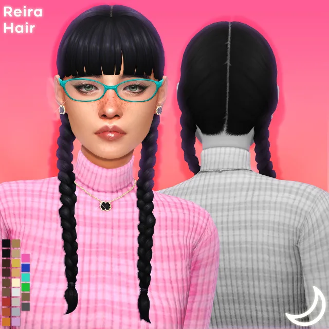Vista previa de REIRA cabello BY IMVIKAI, cabello de imvikai para Los Sims 4.