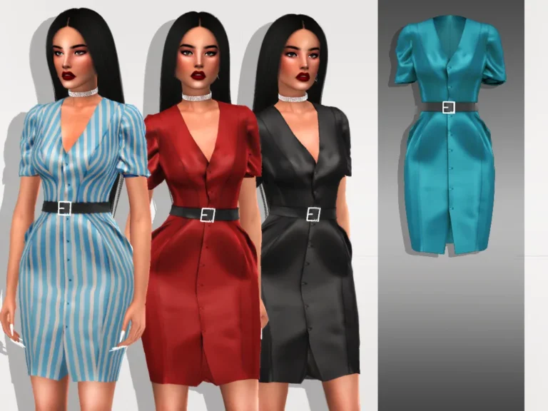 Vista previa de Rema vestido, ropa de belaloallure3 para Los Sims 4.