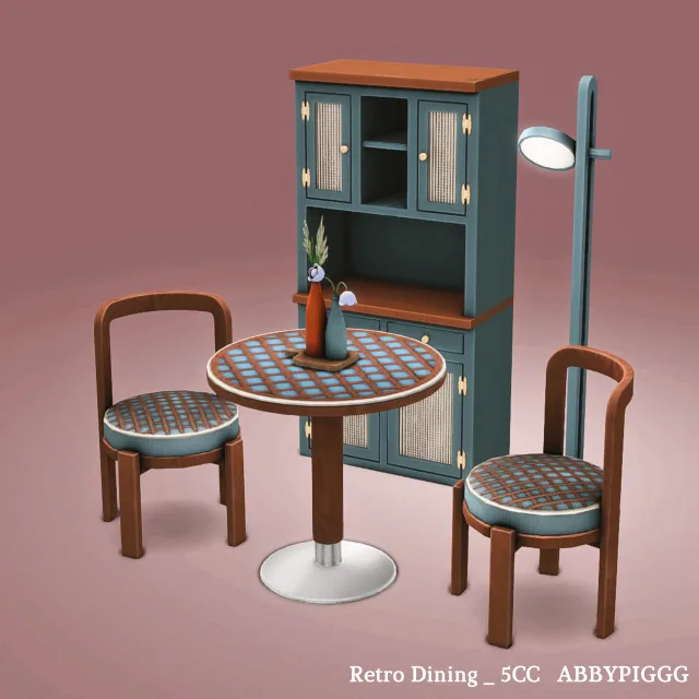 Vista previa de Retro Dining, construir y comprar de abbypiggg para Los Sims 4.
