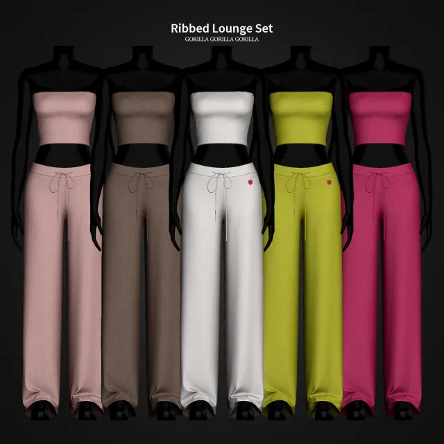 Vista previa de Ribbed Lounge Set, muebles de gorillax3-cc para Los Sims 4.