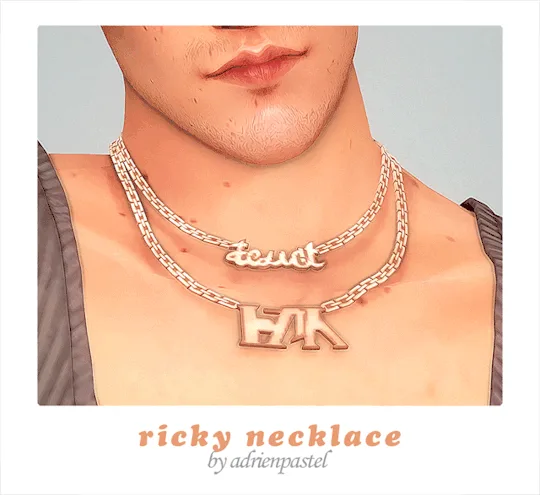 Vista previa de Ricky Necklace Set, accesorios de its-adrienpastel para Los Sims 4.