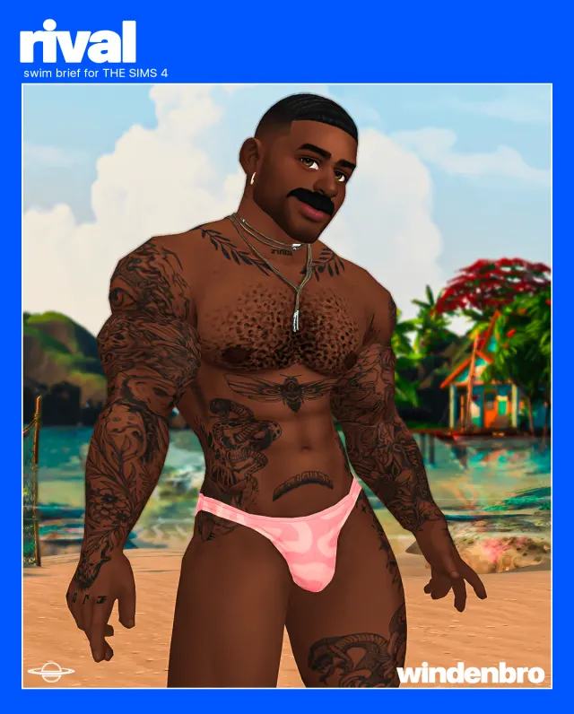 Bañador tipo slip RIVAL de Windenbro para Sims masculinos