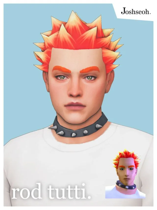 Vista previa de Rob Tutti cabello (The Sims Bustin' Out to TS4 cabello conversiones) - FREE, cabello de joshseoh para Los Sims 4.