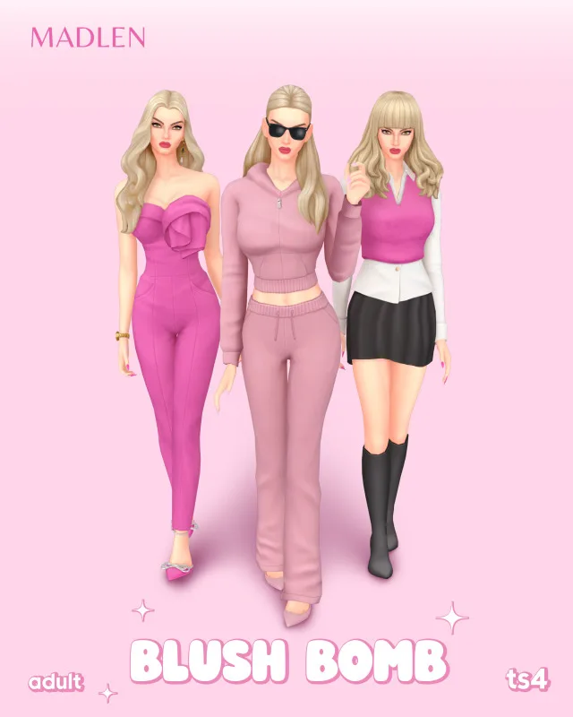 Vista previa de Rubor bomb serving confidence rosy vibes and a, maquillaje de madlensims para Los Sims 4.
