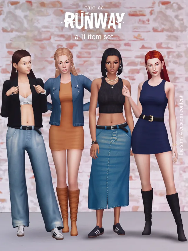 Vista previa de Runway : A 11 items set, crear un sim de caio-cc para Los Sims 4.