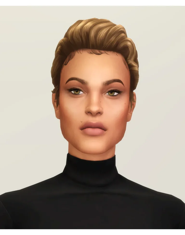 Vista previa de Runway cabello I_Bun (24 color), cabello de rustys-cc para Los Sims 4.