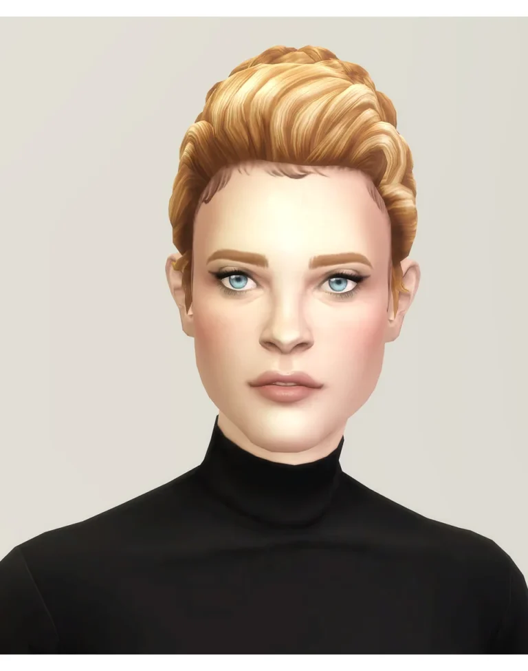 Vista previa de Runway cabello II_Bun (24 color), cabello de rustys-cc para Los Sims 4.