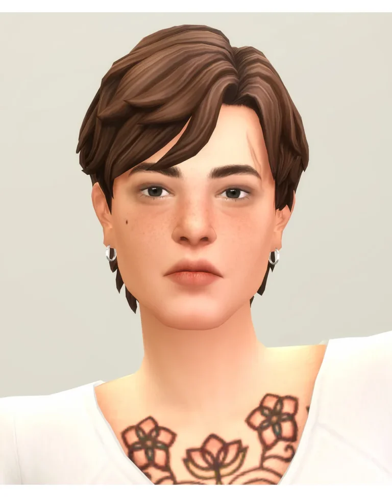 Vista previa de Rusty cabello _F (2 type / 26 color), cabello de rustys-cc para Los Sims 4.