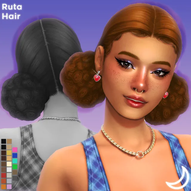 Vista previa de RUTA cabello BY IMVIKAI, cabello de imvikai para Los Sims 4.