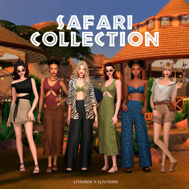 Vista previa de Safari colección - Liyahsim × Luxysims, ropa de luxysims para Los Sims 4.