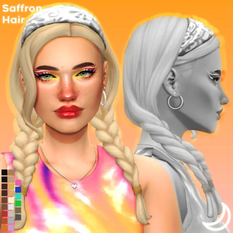 Vista previa de SAFFRON cabello BY IMVIKAI, cabello de imvikai para Los Sims 4.
