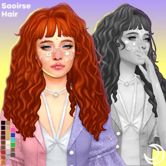 Vista previa de SAOIRSE cabello BY IMVIKAI, cabello de imvikai para Los Sims 4.