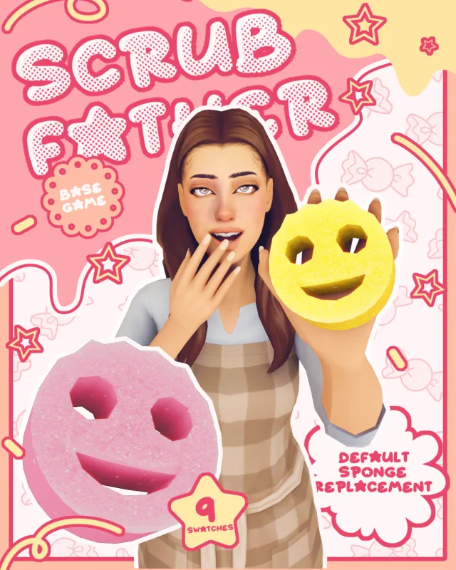 Vista previa de Scrub Father predeterminado Sponge Replacement, mods de apricotrush para Los Sims 4.