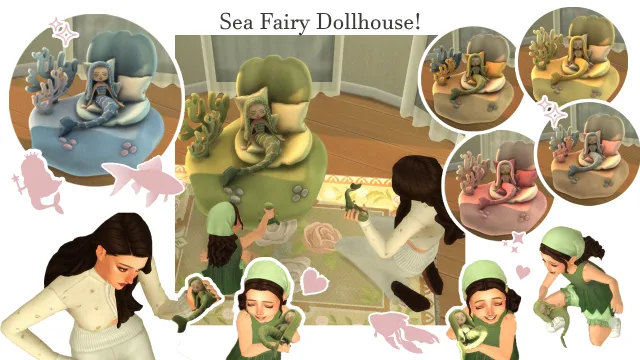 Vista previa de Sea Fairy Dollhouse ︎, construir y comprar de tamsiecc para Los Sims 4.