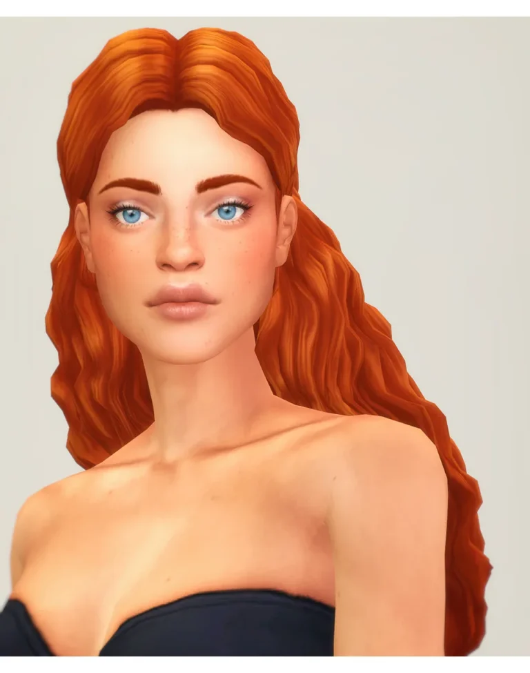 Vista previa de Seashell Wavvve _Hair (24 color), crear un sim de rustys-cc para Los Sims 4.
