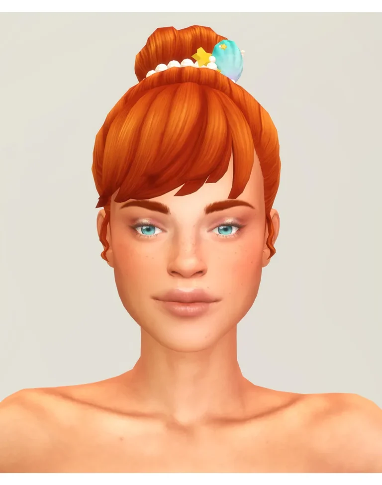 Vista previa de Seashell Wavvve II _Hair (24 color), crear un sim de rustys-cc para Los Sims 4.