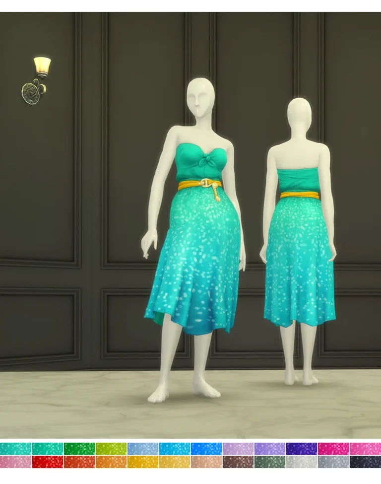 Vista previa de Seashell Wavvve _ Twinkling vestido (24 color), ropa de rustys-cc para Los Sims 4.
