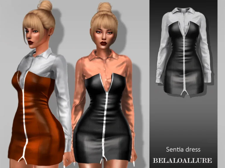 Vista previa de Sentia vestido, ropa de belaloallure3 para Los Sims 4.