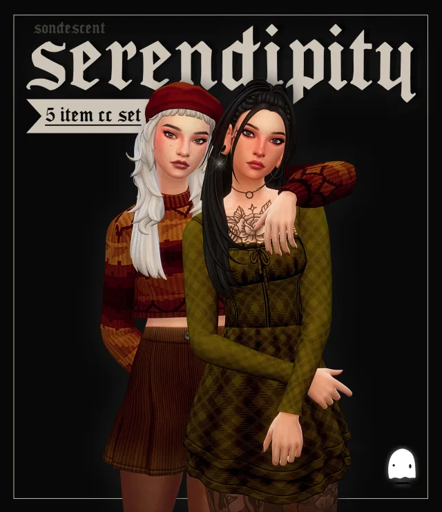 Vista previa de Serendipity (5 item CC set), crear un sim de sondescent para Los Sims 4.