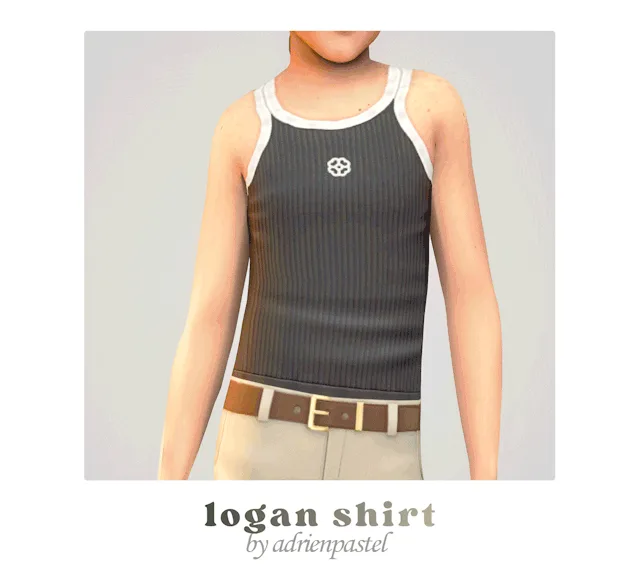 Vista previa de Serenity-CC' Logan Shirt (Kids conversiones), ropa de its-adrienpastel para Los Sims 4.