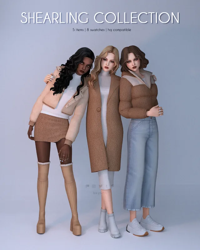 Vista previa de Shearling colección - Complete, crear un sim de luxysims para Los Sims 4.